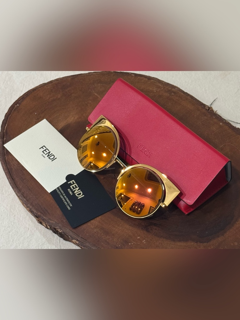 FENDI NEW RARE VHTF RETRO CAT-EYE SUNGLASSES 53mm NWT HTF W/CASE 100% AUTHENTIC